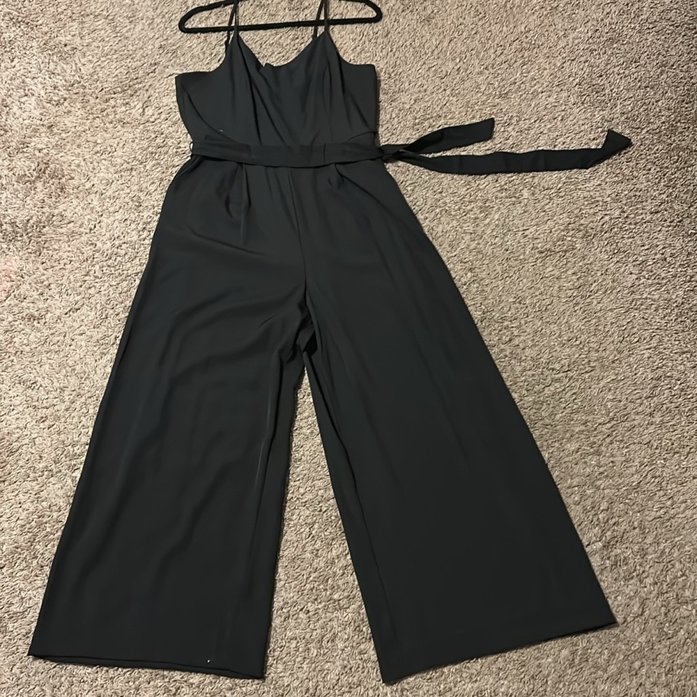 NWT Nine West Wide Leg Jumpsuit Large Black